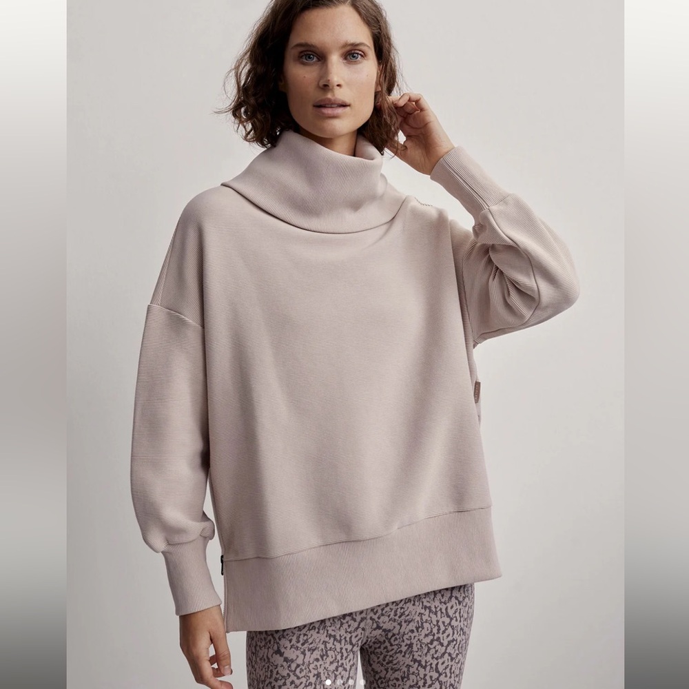 Varley Pale Pink Funnel Neck Sweatshirt